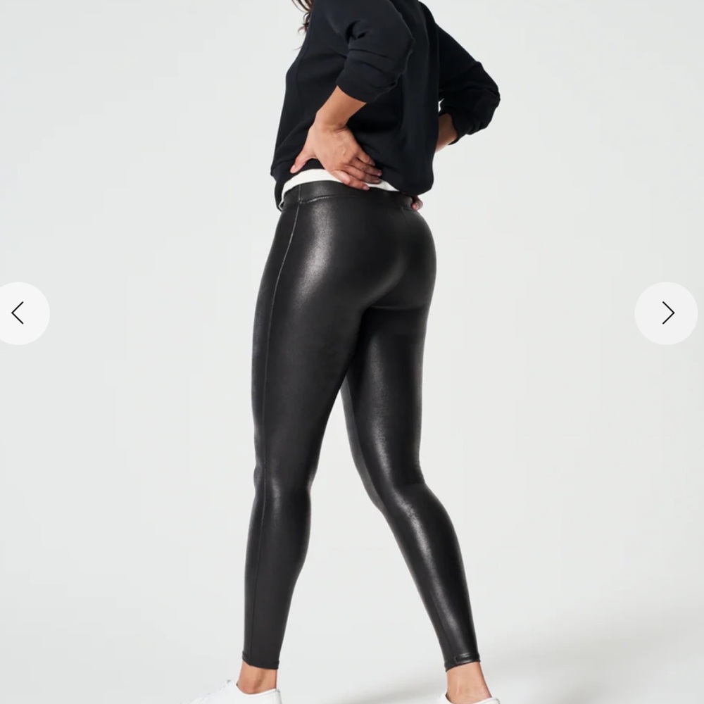 SPANX Black Faux Leather Leggings